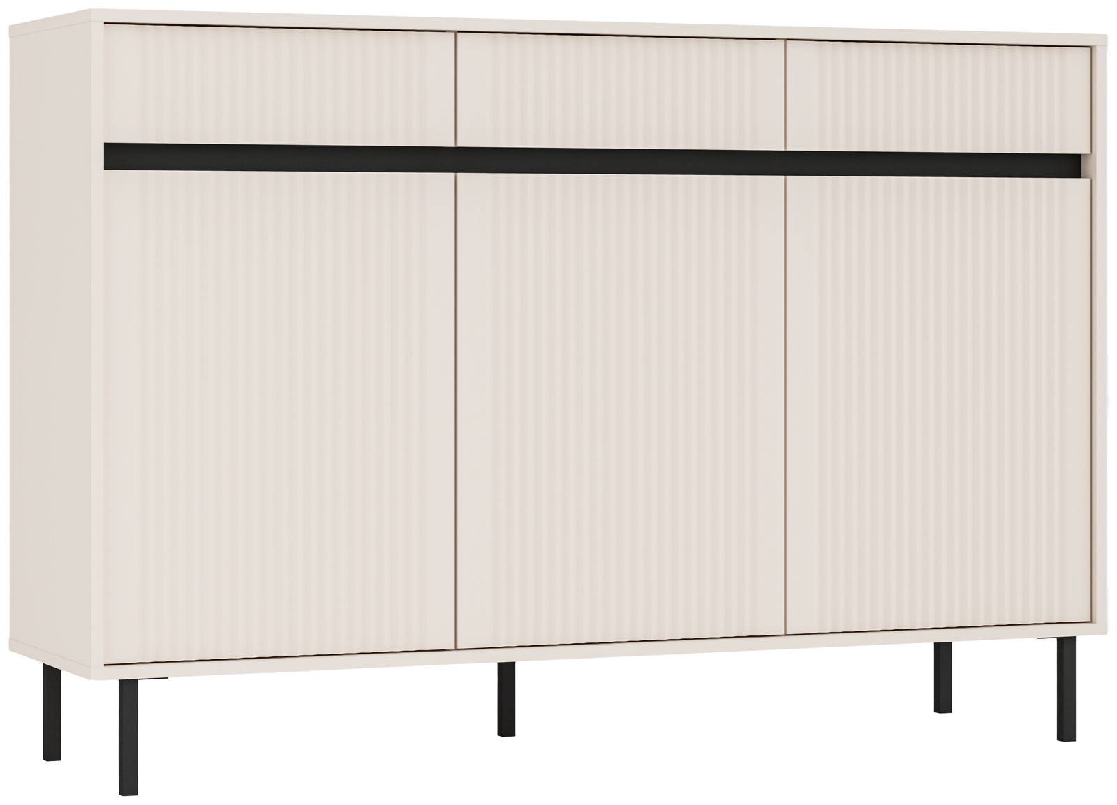 Pojemna frezowana komoda z szufladami do salonu 148 cm OMEGA