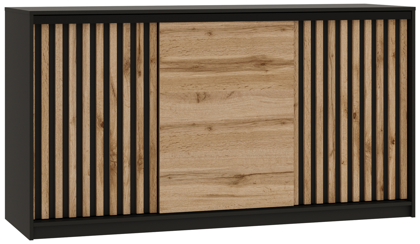 Komoda do sypialni z lamelami i szufladami 180 cm LOFT