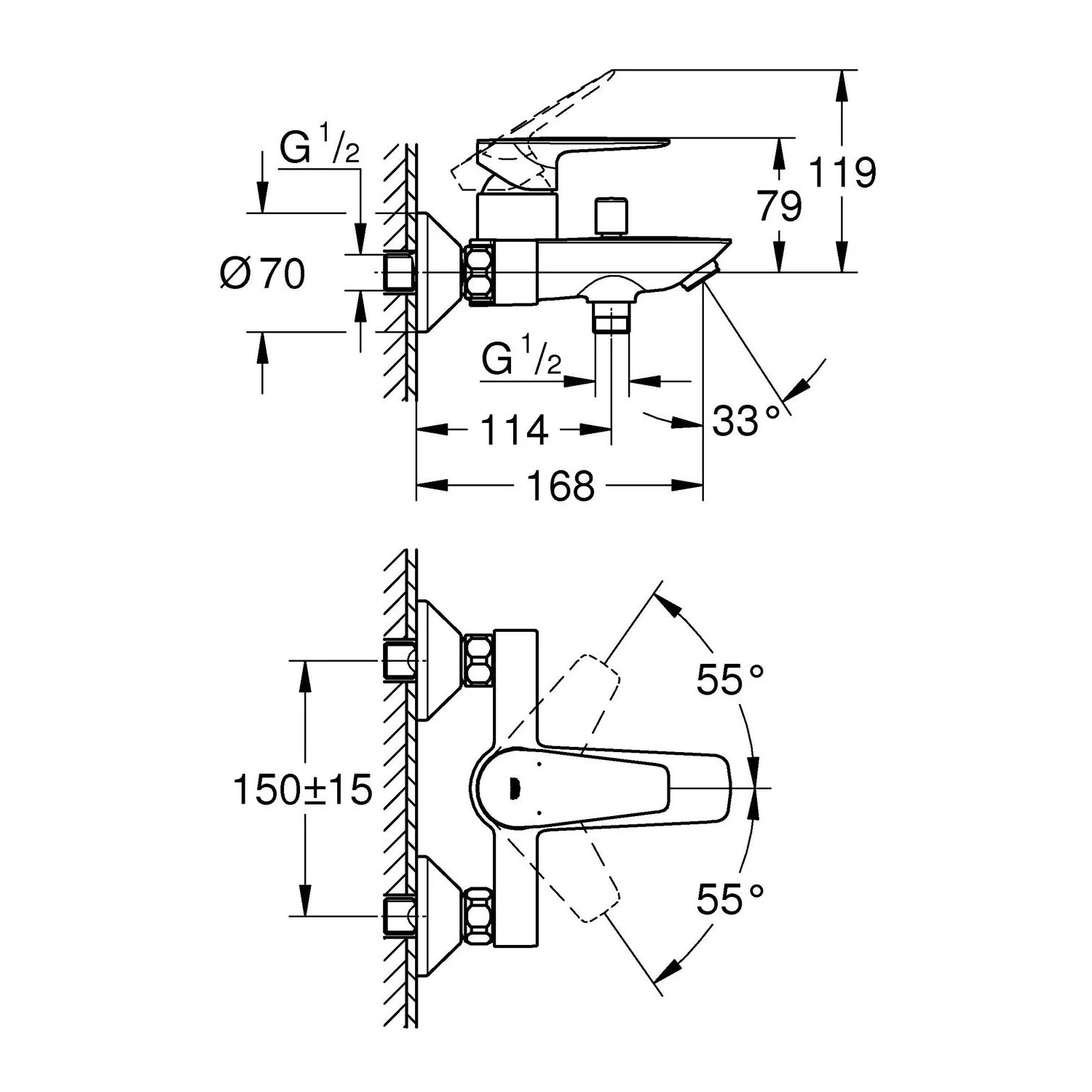 Grohe Bateria wannowa Start Edge czarna