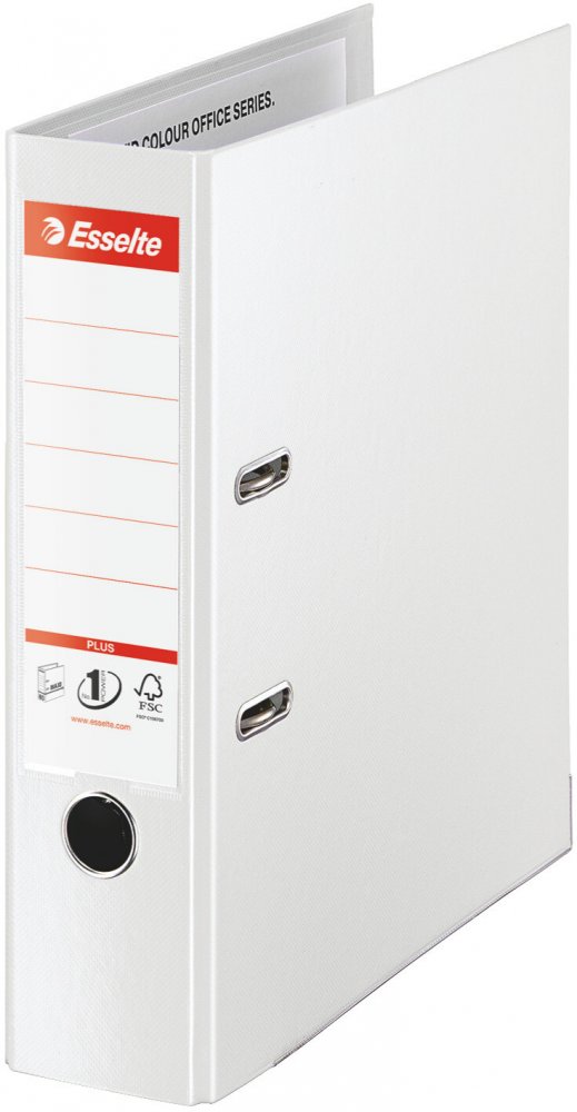 Segregator A4 Esselte No.1 Vivida Plus 80 mm, do 600 kartek, biały (30% PP rec.)