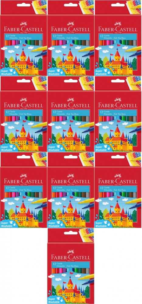 Faber Castell Zamek, zestaw 12 flamastrów – mix kolorów