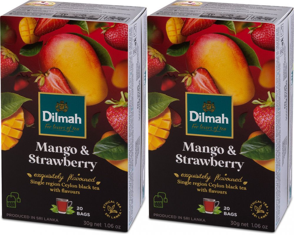 Dilmah Herbata czarna mango i truskawka w torebkach 20 x 1.5 g