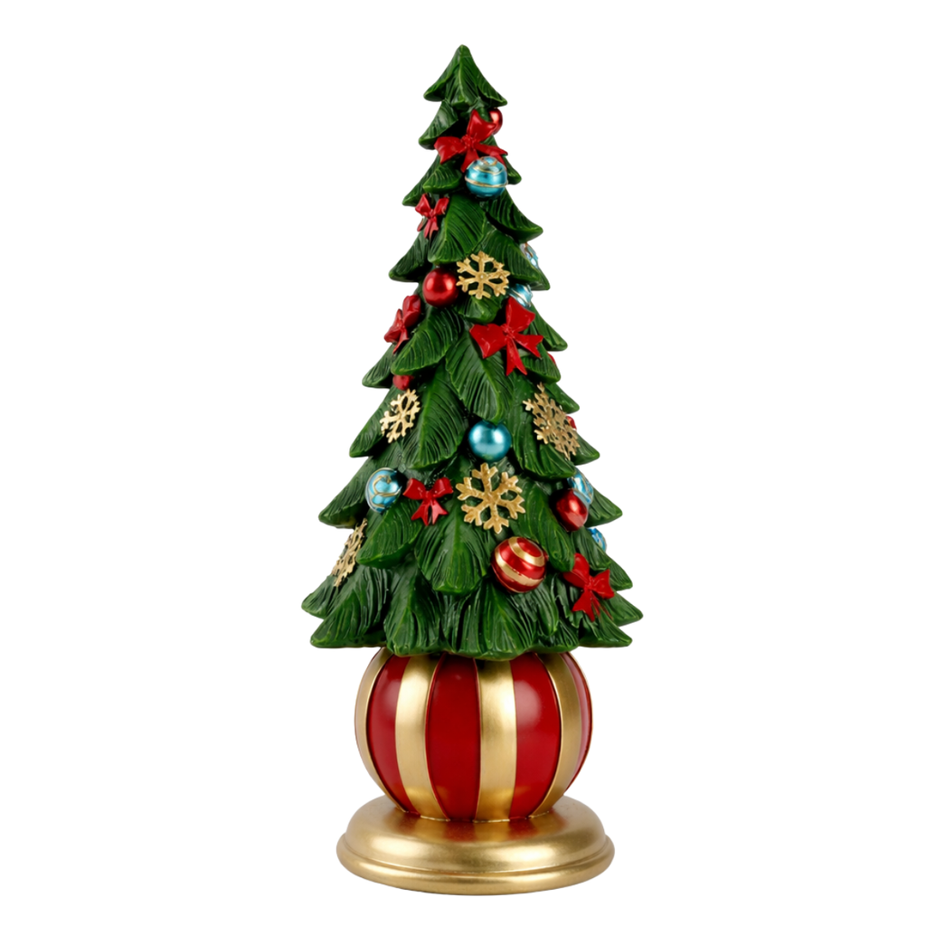 Figurka Choinka na złoto-czerwonej bombce 38,5cm