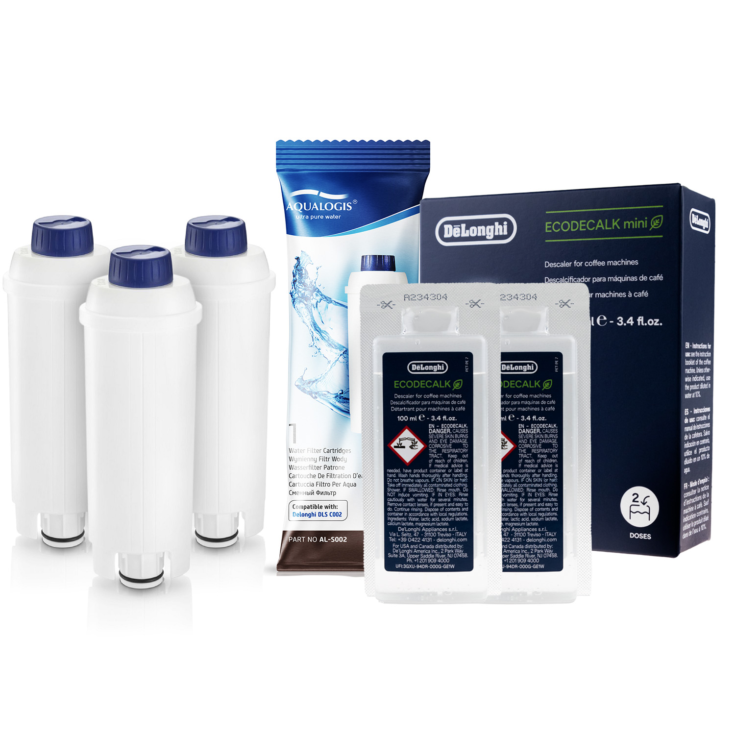 3x Filtr Do Ekspresu Delonghi AL-S002 + Odkamieniacz EcoDecalk 200ml